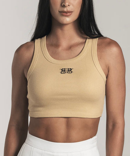 BLAKES BLACK TANK TOP CROP SAND