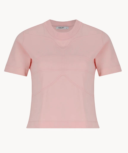CELEIT LOGO TEXTURED TEE PINK