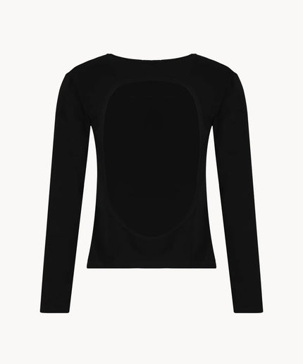CELEIT OPENBACK LONG SLEEVE BLACK