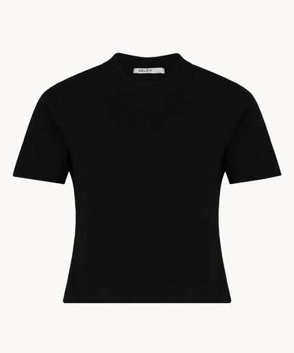 CELEIT LOGO TEXTURED TEE BLACK