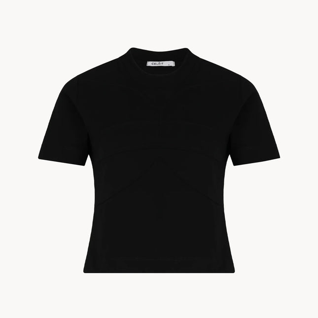 CELEIT LOGO TEXTURED TEE BLACK