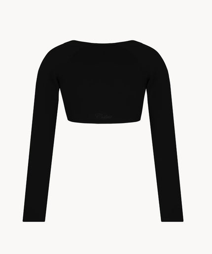 CELEIT RAGLAN CROP SLEEVE BLACK