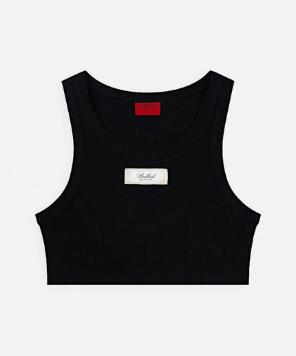 MARIE ANTOINETTE BLACK TANK TOP CROP