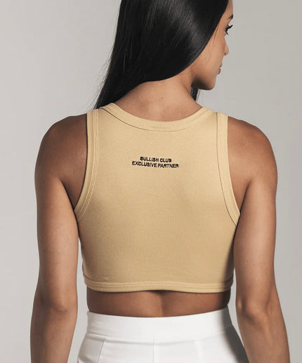 BLAKES BLACK TANK TOP CROP SAND