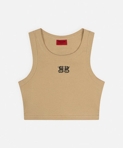 BLAKES BLACK TANK TOP CROP SAND